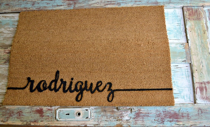 SCROLL NAME Doormat ... Hand Painted in CURSIVE on a Coir Mat image 4