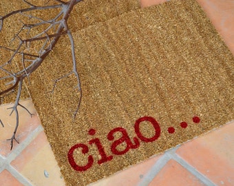 CIAO  Doormat ...  Hand Painted COIR mat ... 2 SIZES