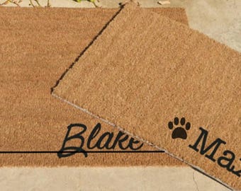 PERSONALIZED PET Feeding Mat ... Typewriter  or Honey Script Cursive Font ...  One Name ...2 SIZES