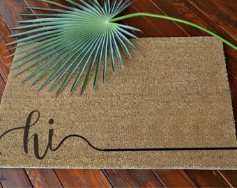 Hi  COIR Doormat ... Hand Painted on a Coir Mat... 2 SIZES