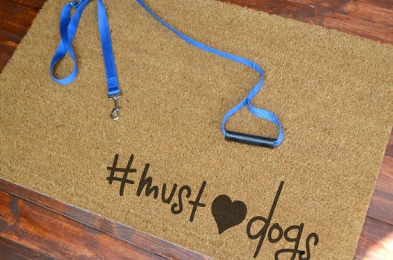Hash Tag Must Love Dogs Coir Doormat Or Dog Mat