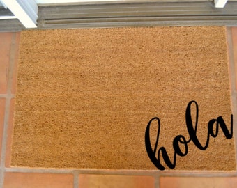 HOLA CORNER COIR Doormat  ... Hand Painted on a Coir Mat