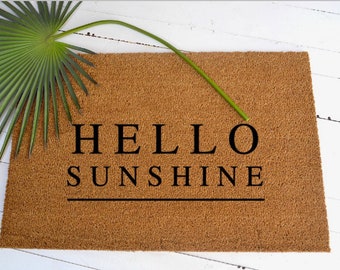 HELLO SUNSHINE Doormat ... Hand Painted Spring Summer Door Mat