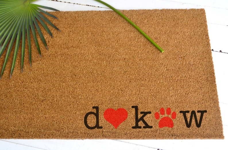FAMILY LOVES DOGS Coir Doormat or Dog Mat Initials and Etsy