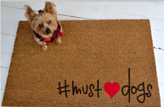 Hash Tag Must Love Dogs Coir Doormat Or Dog Mat