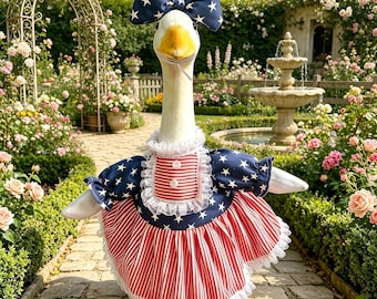 4. Juli Gans Outfit, 23-Zoll-Lassgans-Kostüm, 23-Zoll-Lassgans-Outfit, USA-Gänsekostüm, amerikanische Flagge, Unabhängigkeitstags-Gartenset