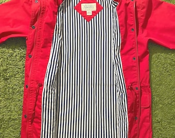 Vintage rote St. John's Bay Feldjacke • Gestreiftes Futter, Mehrzweckmantel