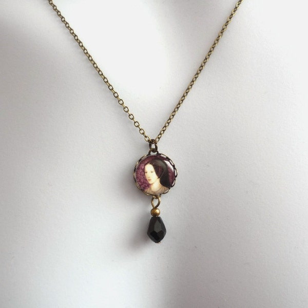 Anne Boleyn necklace - tiny Tudor necklace - choose your necklace length - antique bronze
