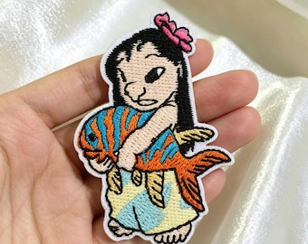 Cute Stitch Embroidery,Disney “Lilo & Stitch”Iron-On Patches,Iron-On/Sew-On Appliques,Custom Decorations for Jeans and Bags,Cute Fan Gifts.