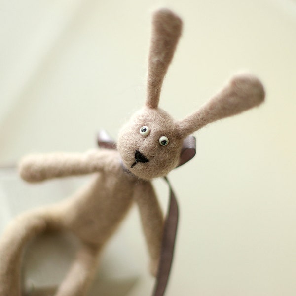 Felt Rabbit Toy - handmade bunny rabbit felted animals toys - ready to ship