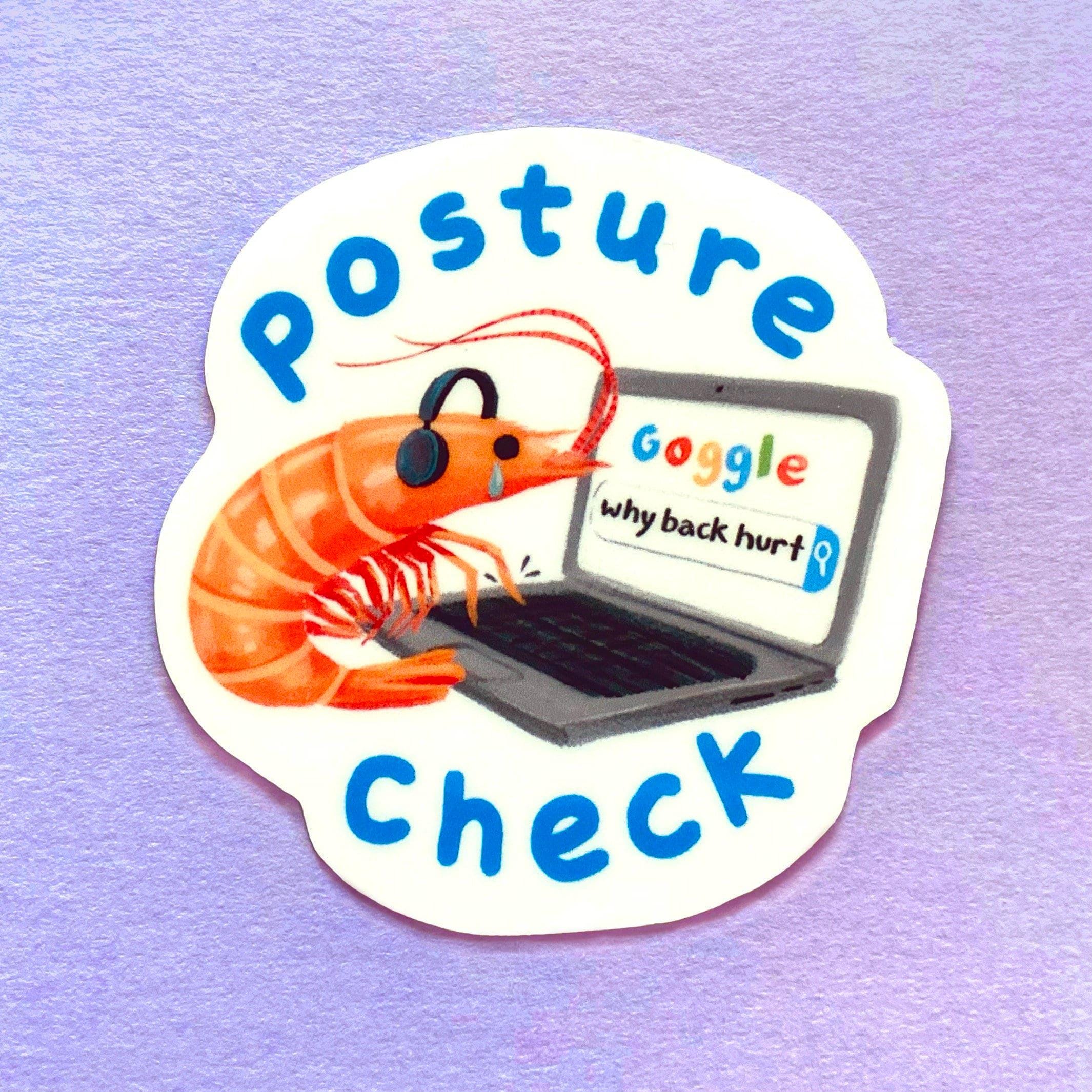 Shrimp Posture Check Sticker | Funny Meme Vinyl Decal (waterproof) - Etsy