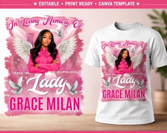 Memorial T Shirt Canva Templates, Editable In Loving Memory Designs, Funeral & Celebration of Life Graphics, Rest In Peace Tribute, Digital