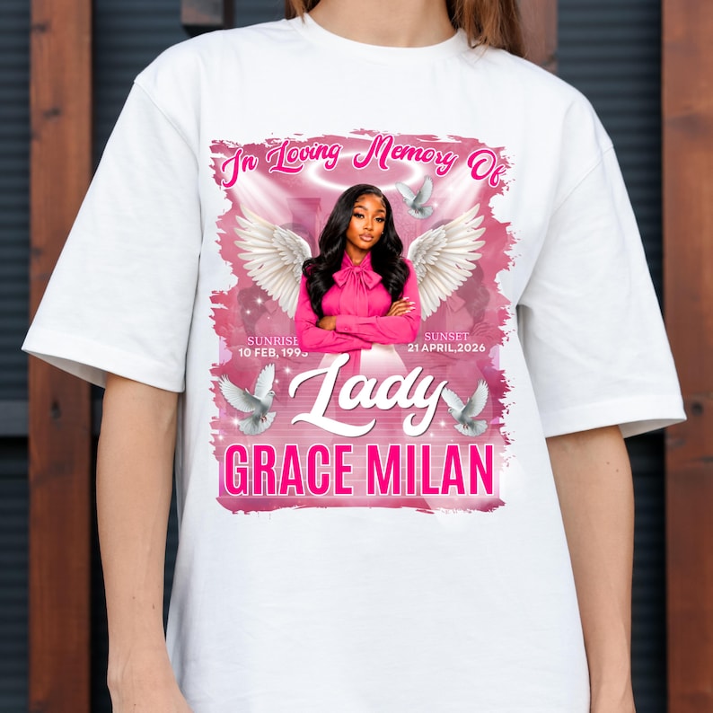 Memorial T Shirt Canva Templates, Editable In Loving Memory Designs, Funeral & Celebration of Life Graphics, Rest In Peace Tribute, Digital image 4