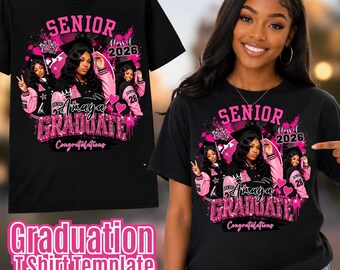 Graduation Shirt Template, 2026 Editable Canva Senior T Shirt Designs, Grad Senior Class of 2026 Add Photo Shirt Template, Grad PNG