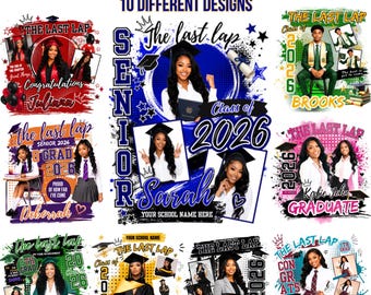 Last Lap Graduate 2026 Template Bundle, Racing Theme Senior 2026 T Shirt Bundle, Last Lap Graduation Party 2026 Canva Template Bundle