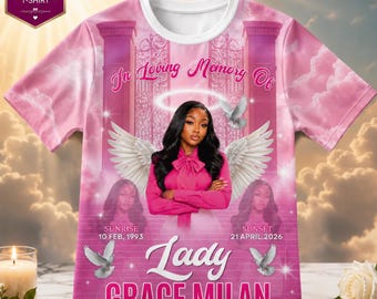 In Loving Memory All Over T-Shirt Designs | Memorial Shirt Bundle Canva Editable | Rest in Peace Sublimation PNG | Memorial Editable Shirt