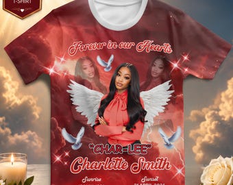 In Loving Memory All Over T-Shirt Designs | Memorial Shirt Bundle Canva Editable | Rest in Peace Sublimation PNG | Memorial Editable Shirt