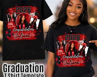 2026 Graduation T Shirt Template, Editable Canva Graduation Shirt, Class of 2026 Senior T-Shirt, Digital Download, Senior Sublimation png