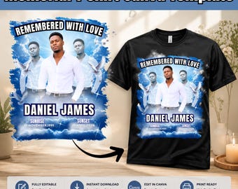 In Loving Memory T Shirt Canva Editable Template, Celebration Of Life T-Shirt, Rest In Peace Tribute, Editable Memorial Design
