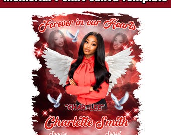 In Loving Memory Shirt Design, Editable Canva Memorial Template, DIY RIP Background PNG, Celebration Of Life T-Shirt, Rest In Peace Tribute