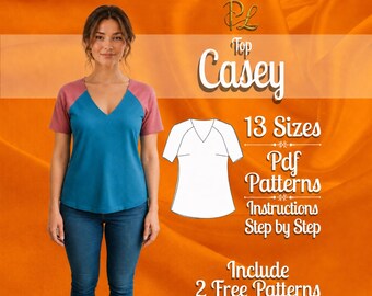 Top pattern women | Relaxed top pattern | top sewing pattern | Easy top pattern | Raglan top pattern