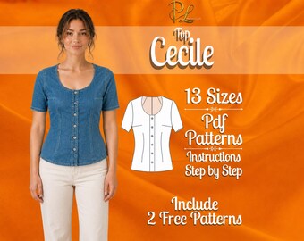 Denim shirt pattern | Fitted Shirt pattern | Women Shirt sewing pattern | easy shirt pattern