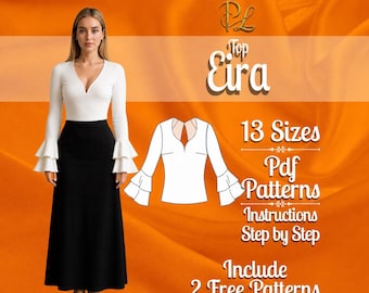 Top pattern women | Fitted top pattern | top sewing pattern | Easy top pattern | Ruffle top pattern