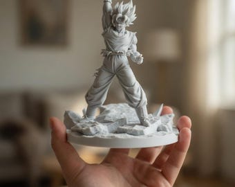 Modello STL di Son Goku di Dragon Ball stampabile in 3D, download digitale immediato.