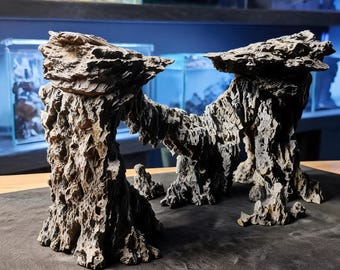 Aquascape Rock Bridge Design, Ceramic Aquarium Hardscape Structure, Artistic Tank Layout Decor, Nano Aquarium Arch Landscape