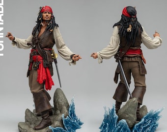 Jack Sparrow STL | Pirate Captain Figure | Fantasy Sea Adventurer High Detail | 3D Printable Model