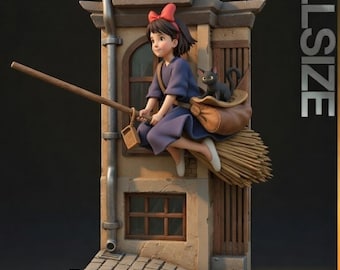 Figura de resina imprimible en 3D de "Servicio de Entregas de Kiki" / Estatua de bruja de anime (archivo STL)