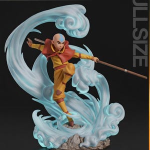 Aang STL | Airbender Monk Fantasy Figure | High-Detail 3D Printable Elemental Statue | Resin Display Model