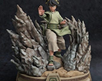 Figura STL de Toph Bei Fong / Avatar: La leyenda de Aang / Modelo 3D de Maestro Tierra / Estatua imprimible con gran detalle