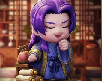 Jinshi STL / Personaje noble y elegante / Figura de anime histórica de alto detalle / Modelo imprimible en 3D