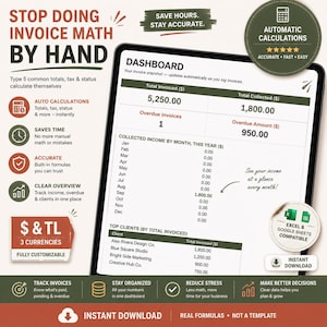 Freelancer Invoice Tracker Excel Template | Multi-Currency Client Payment Spreadsheet (Digital Download)