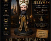Ottoman Sultan Miniature STL File | Suleiman Royal Warrior 3D Print Model (Digital Download)
