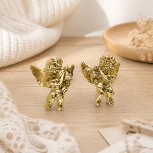 Solid Brass Cupid Angel Pulls | Butterfly Dragonfly Drawer Knobs | Kids Nursery Cabinet Hardware