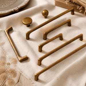 Poignées de tiroir en laiton antique | Poignées de meuble rustiques | Boutons en bronze vintage | Quincaillerie en alliage de zinc