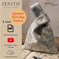 Japanese Knot Bag pattern, 4 Size Knot bag, Sewing bag pattern and Video Tutorial, Beginner Friendly, PDF Download, (A4, US letter, AO)