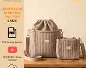 Quilted Drawstring Crossbody Bag Sewing Pattern, Bag Pattern, Beginner Friendly, Video Tutorial and PDF Detailed Instruction, A4/US Letter