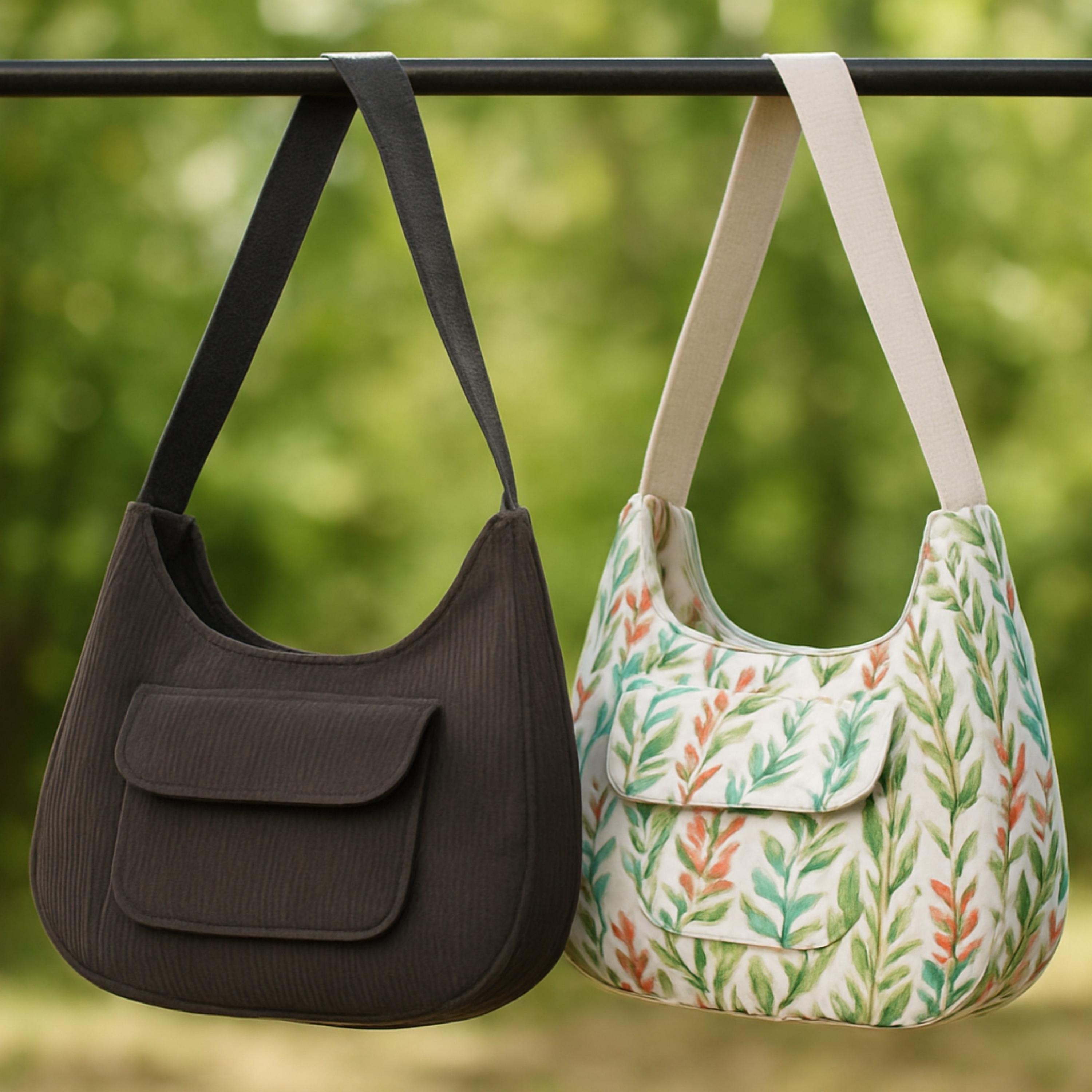 Hobo Bag With Pockets Sewing Pattern, Easy Shoulder Bag Tutorial, Pdf ...