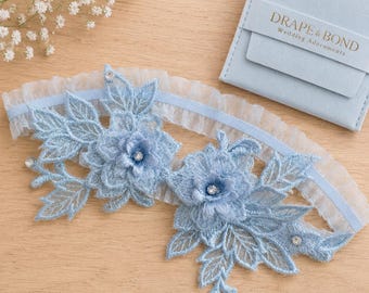 Liga de boda azul para la novia | Liga nupcial azul | Liga de boda azul claro | Accesorio nupcial