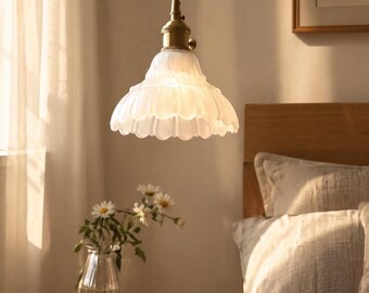 Vintage Glass Pendant Light, Loft Bedroom Hanging Lamp, Modern Home Decor Fixture