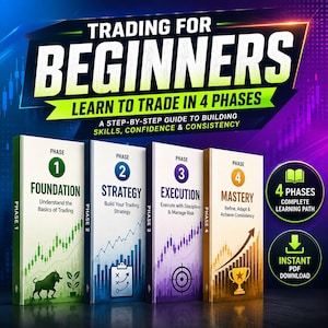 Trading for Beginners eBook, Learn to Trade in 4 Phases (PDF Download)