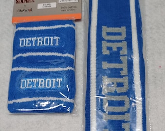 DETROIT City Name Two-Tone Team Color  Headband - One Size Fits Most