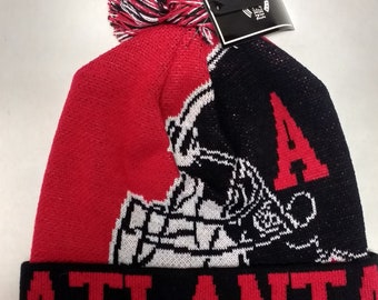 Atlanta Jacquard Knit Pom Beanie, Football Helmet Style