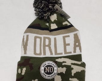 NEW ORLEANS Camo/Gold/White  LINED  Beanie