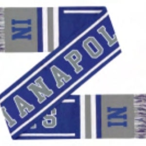 INDIANAPOLIS Football Team Color Blue/Gray/White Super Scarf   NEW 2023!!