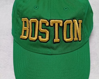 Boston Green Cotton With Team Color Embroidery  Adjustable Slouch Hat