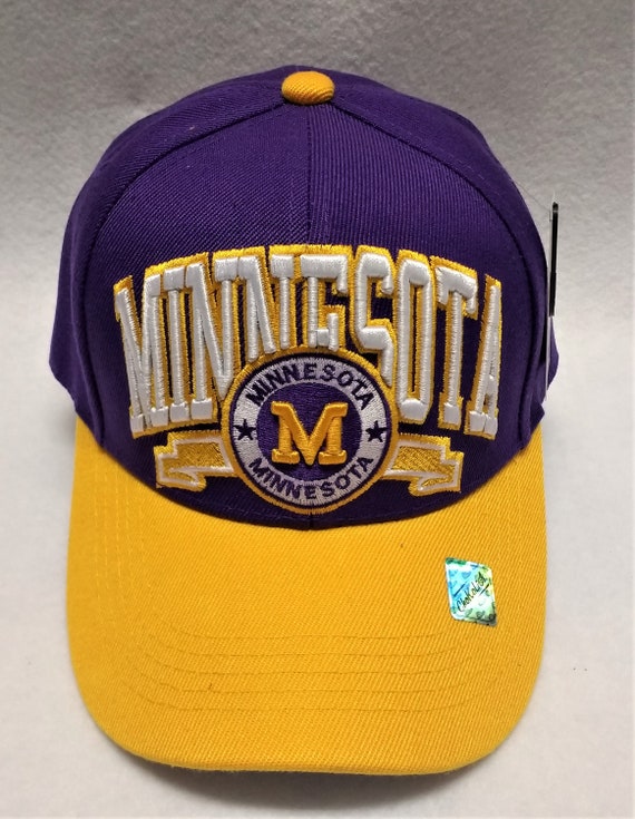 MINNESOTA Purple/gold/white Embroidered 2-tone Cap Hat Adult Unisex.  Adjustable Closure, to Fit Most All Value Priced. - Etsy